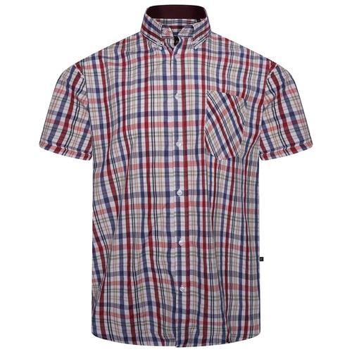 KAM Premium Stretch-Karohemd Weinrot